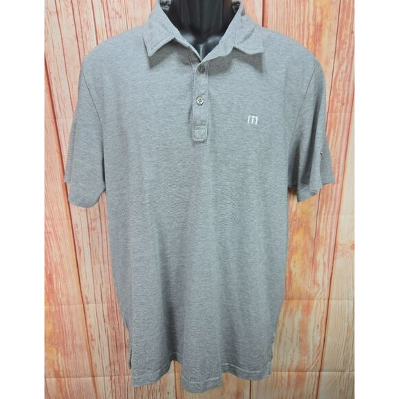 Dallas Stars Travis Mathew Mens Polo Shirt Large Gray Pima Cotton Blend *Slim* - Picture 1 of 11